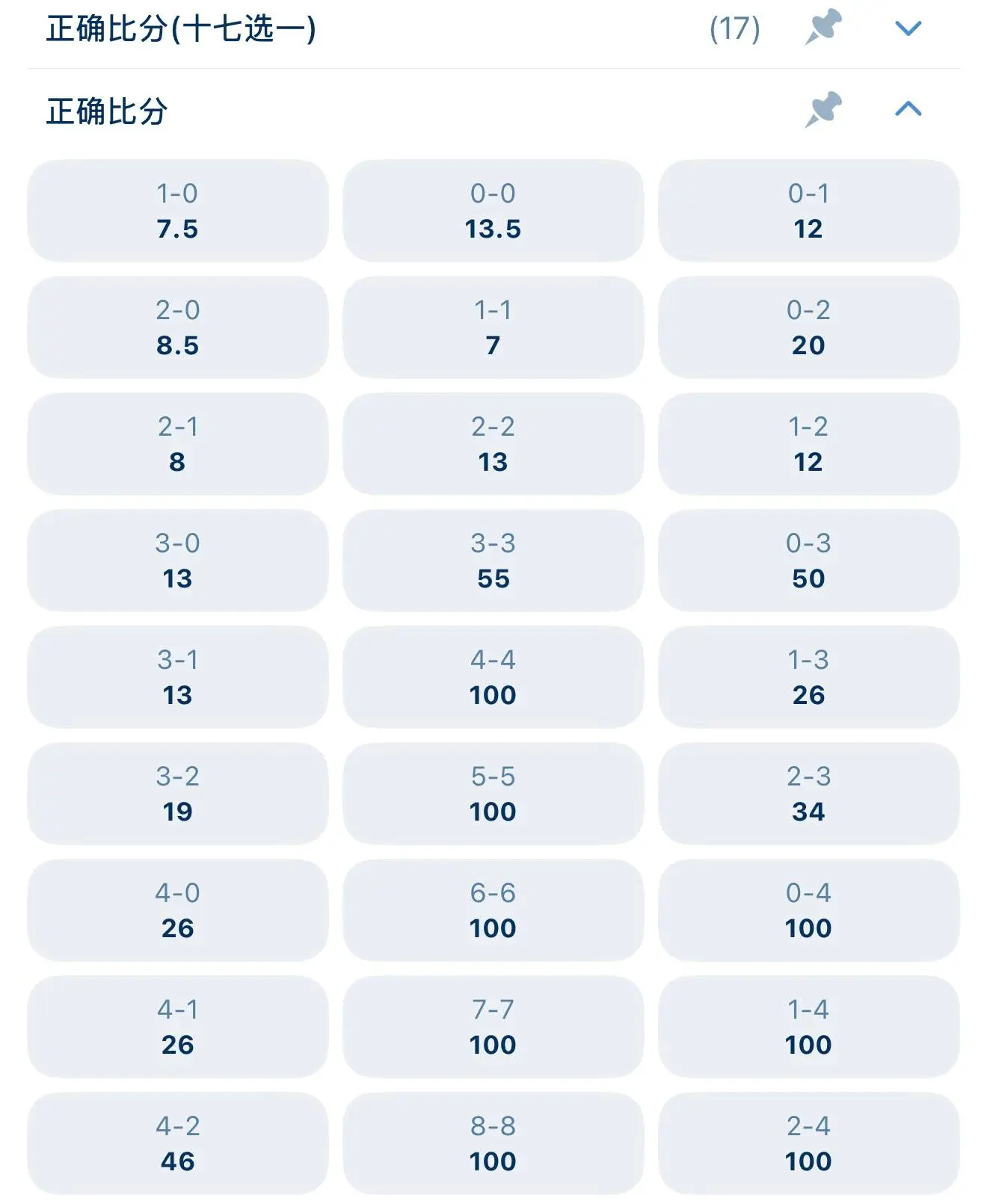 1xBet准确比分