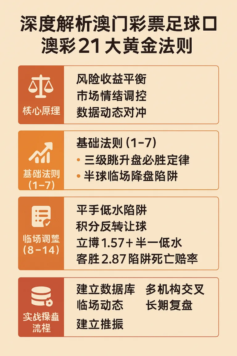 深度解析澳门彩票足球盘口：澳彩21大黄金法则