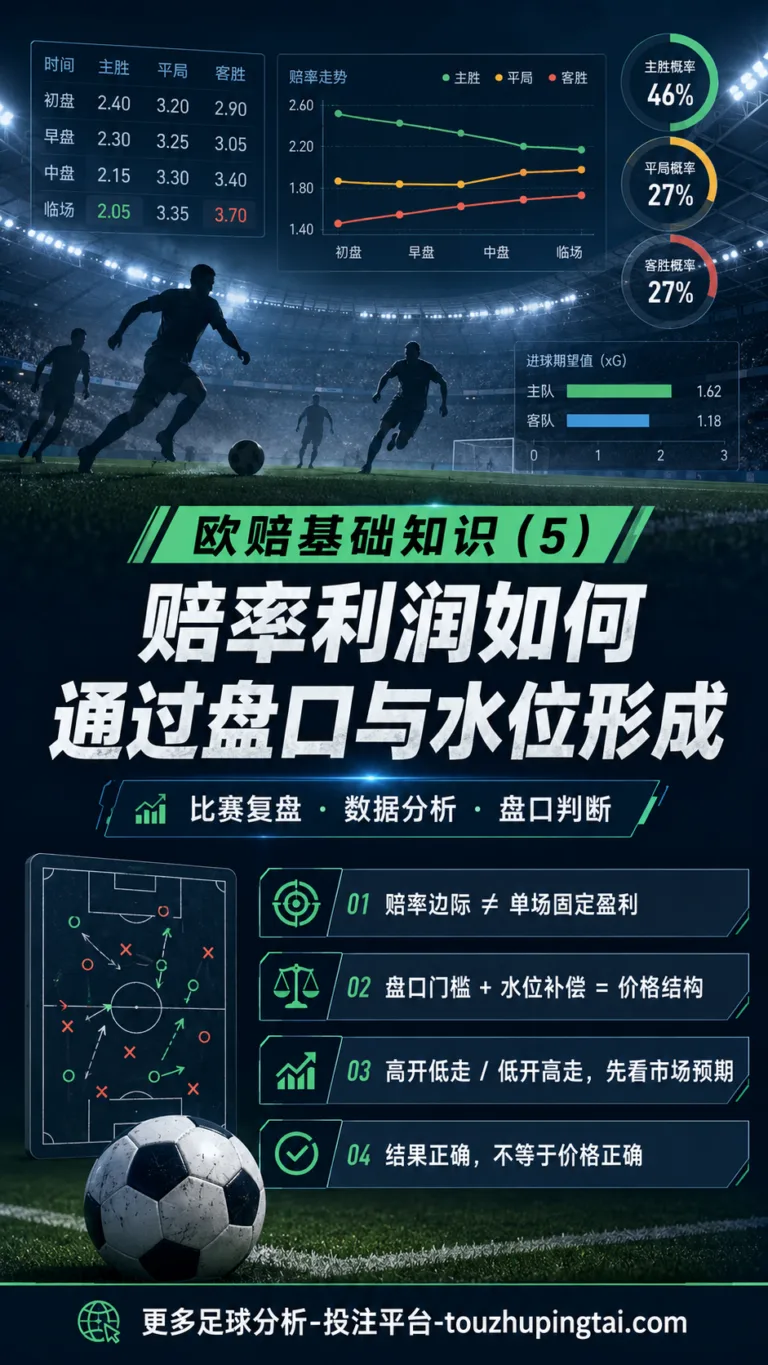 欧赔基础知识(5)：赔率利润如何通过盘口与水位形成