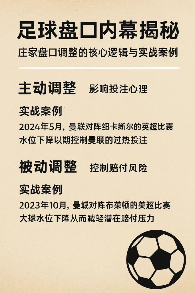 足球盘口内幕揭秘：庄家盘口调整的核心逻辑与实战案例