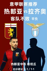 热那亚 VS 拉齐奥 蓝鹰整体实力更胜一筹有望客场带分