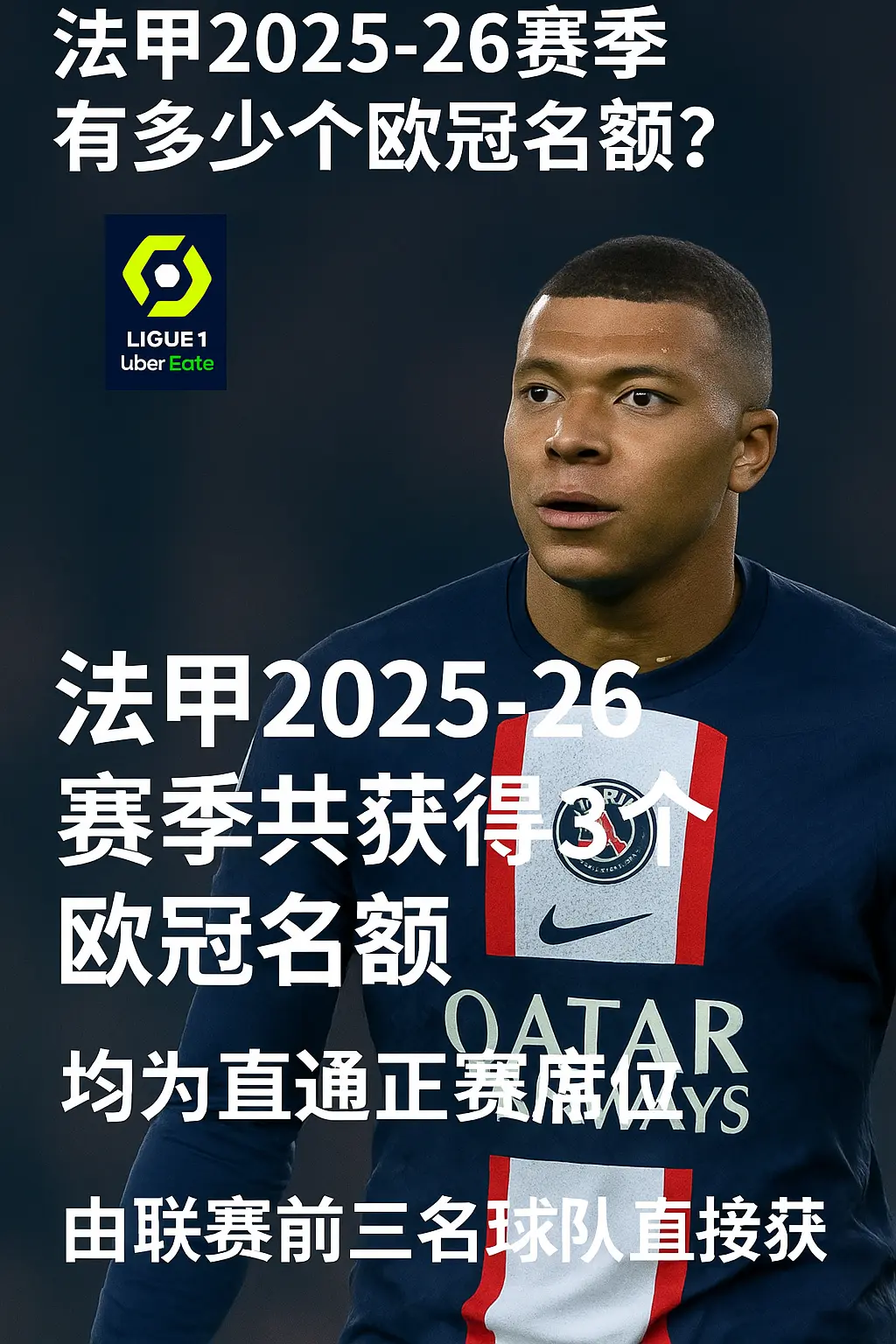 法甲2025-26赛季有多少个欧冠名额？欧冠名额分配规则及最新变化解析