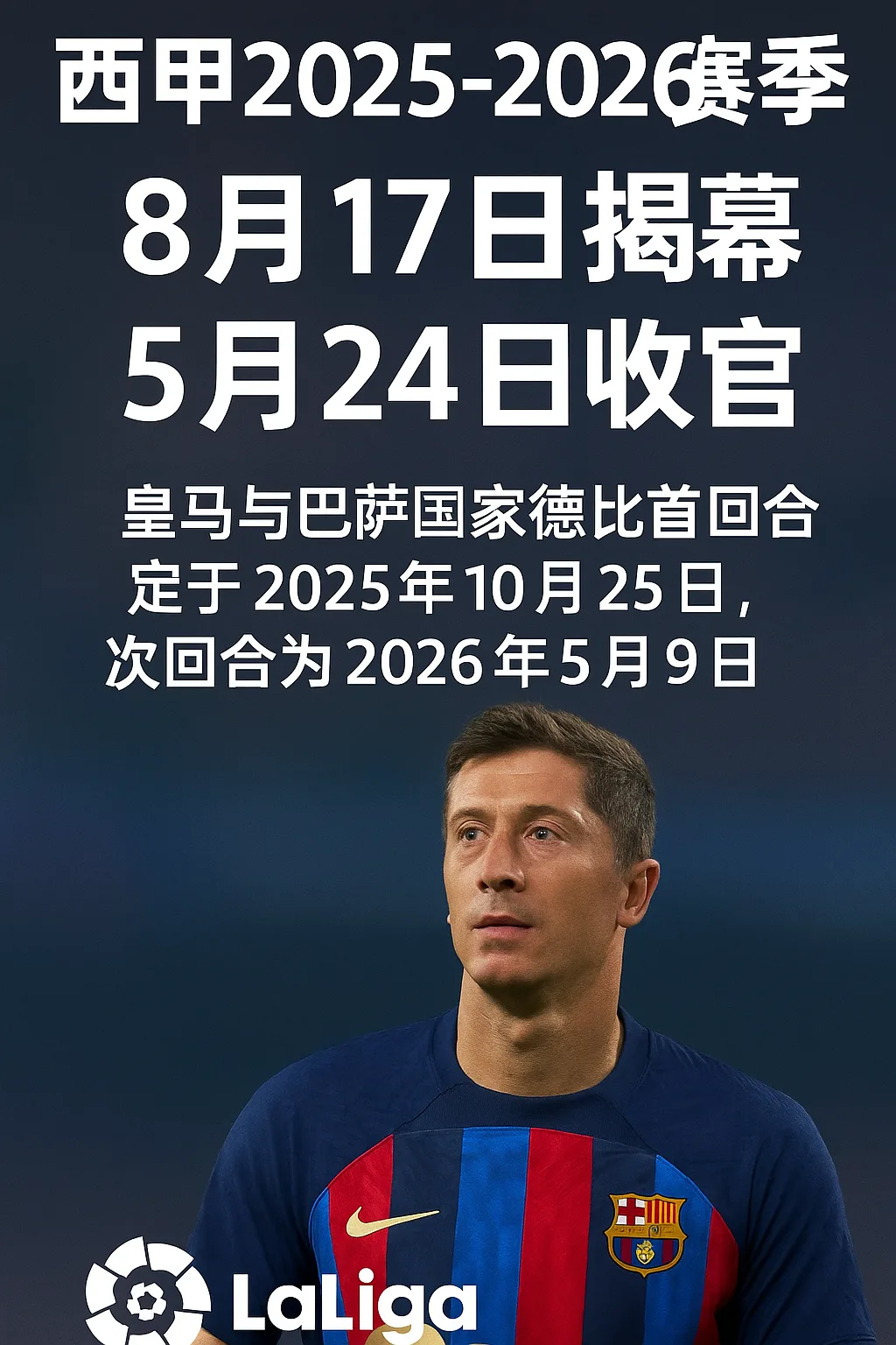 西甲2025-2026赛季开赛时间公布：8月17日揭幕，5月24日收官！