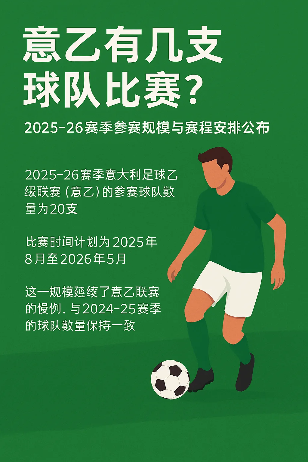 意乙有几支球队比赛？2025-26赛季参赛规模与赛程安排公布