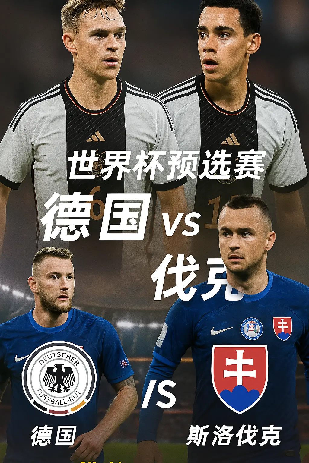 世界杯预选赛：德国 vs 斯洛伐克，小组头名生死战德国更占主动