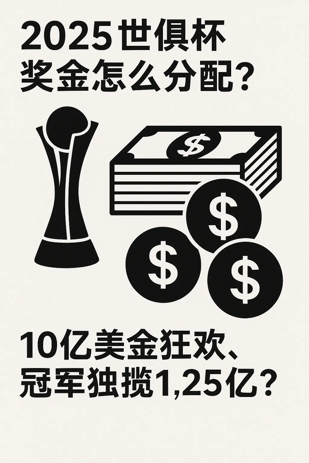 2025世俱杯奖金怎么分配？10亿美金狂欢，冠军独揽1.25亿？