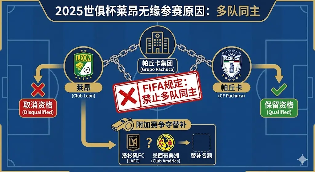2025世俱杯莱昂为何无缘参赛？“多队同主”触犯FIFA天条，名额遭剥夺