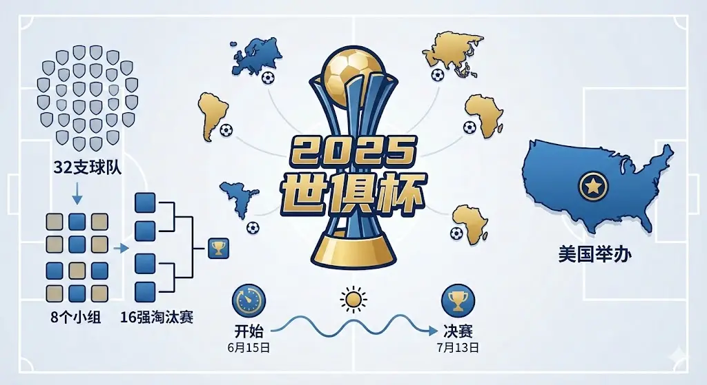 2025世俱杯赛程公布：6月15日揭幕，全新32强赛制打造“豪门世界杯”