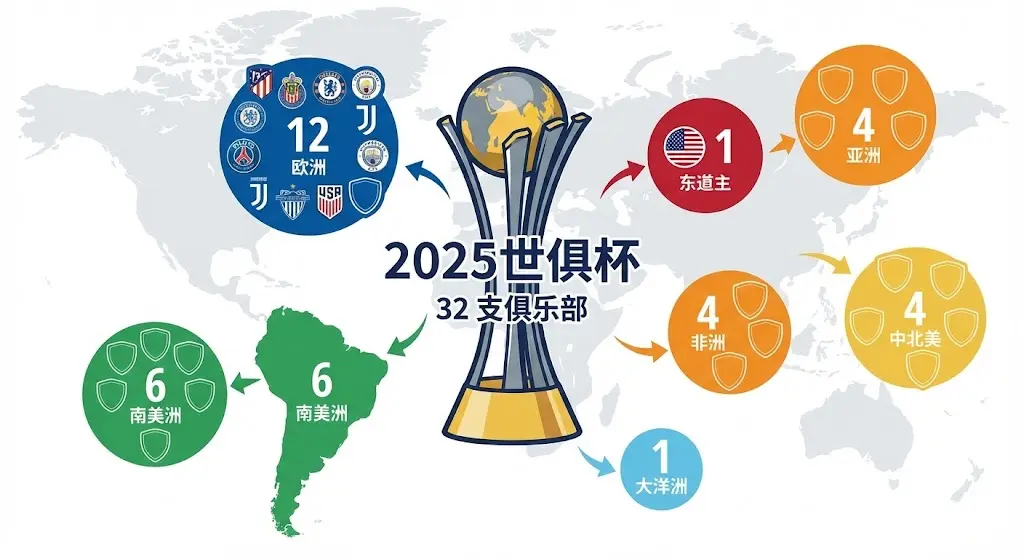 2025世俱杯有多少个俱乐部参加？完整参赛名额与席位分布解析