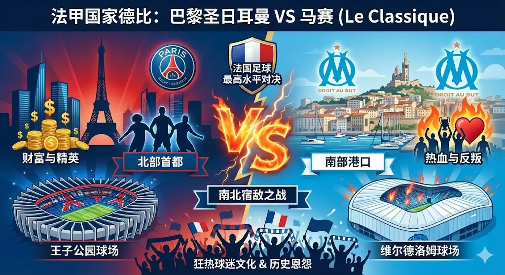 法甲国家德比是哪两个队?揭秘法国足球“Le Classique”南北宿敌之战