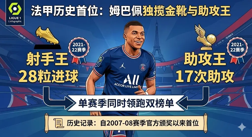 法甲历史首位！谁是同时包揽射手王与助攻王的球员？