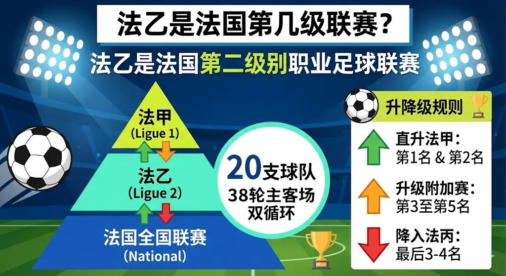 法乙是法国第几级联赛？深度解析法国足球次级联赛赛制与升降级规则