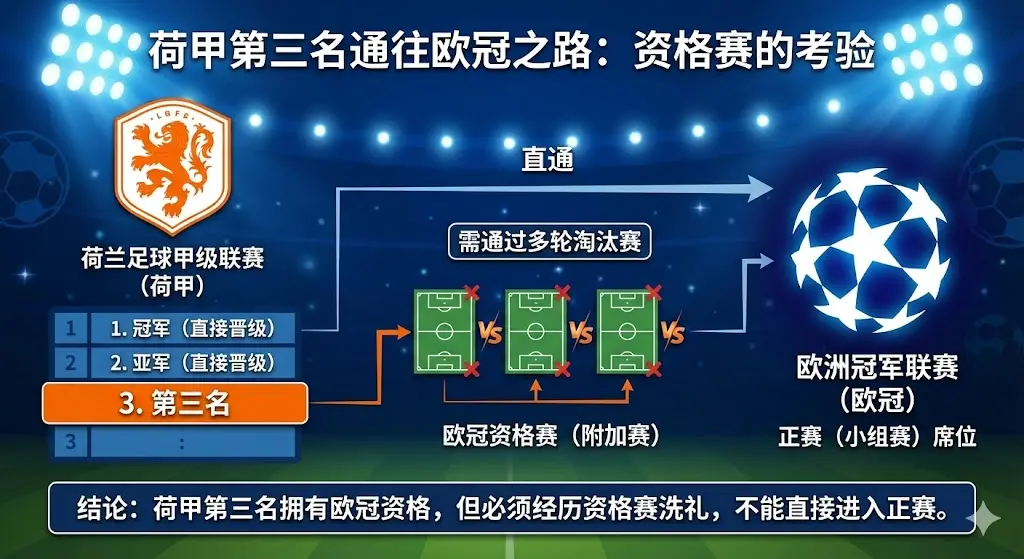 荷甲第三名可以参加欧冠吗