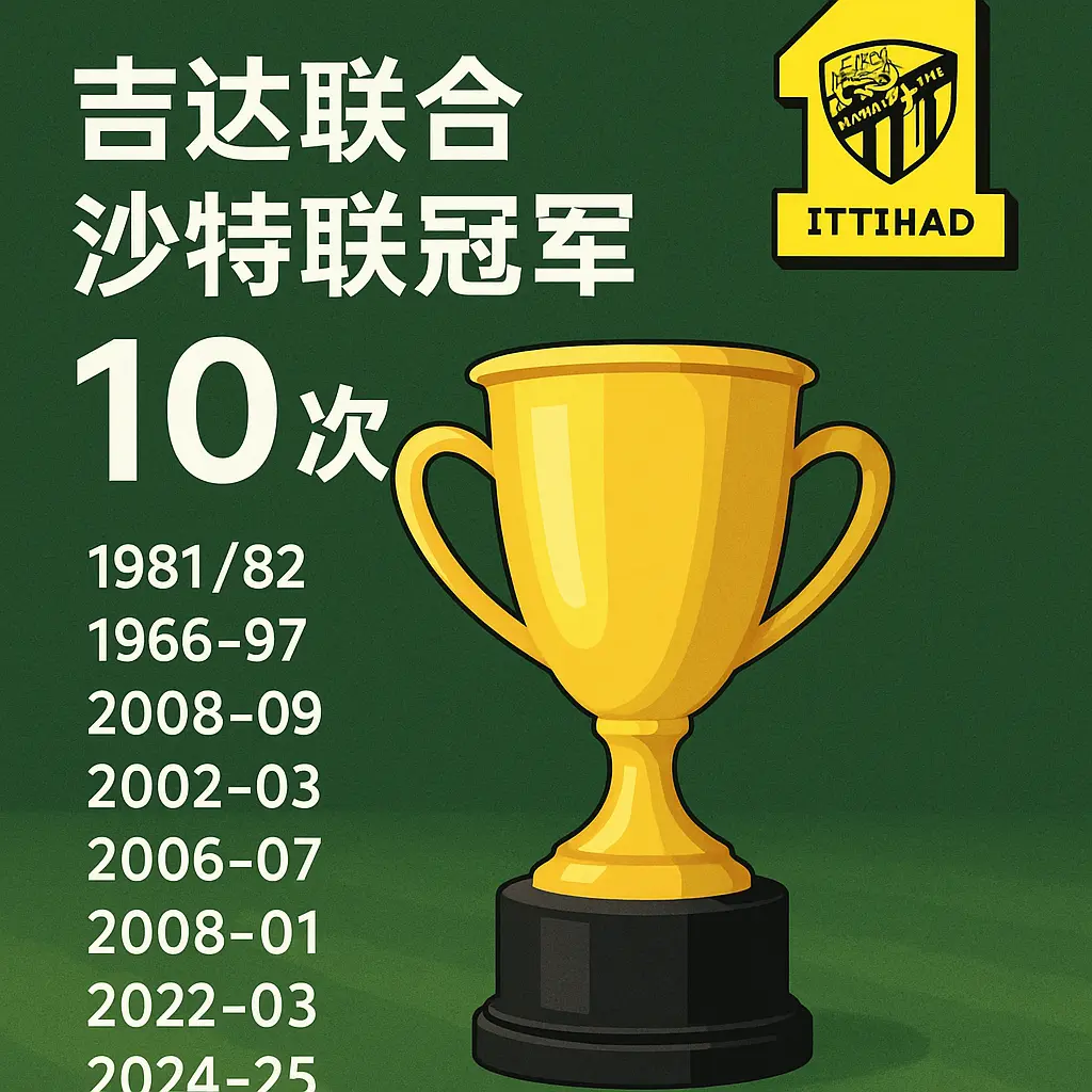 吉达联合拿过多少个沙特联冠军？完整夺冠次数与赛季一览