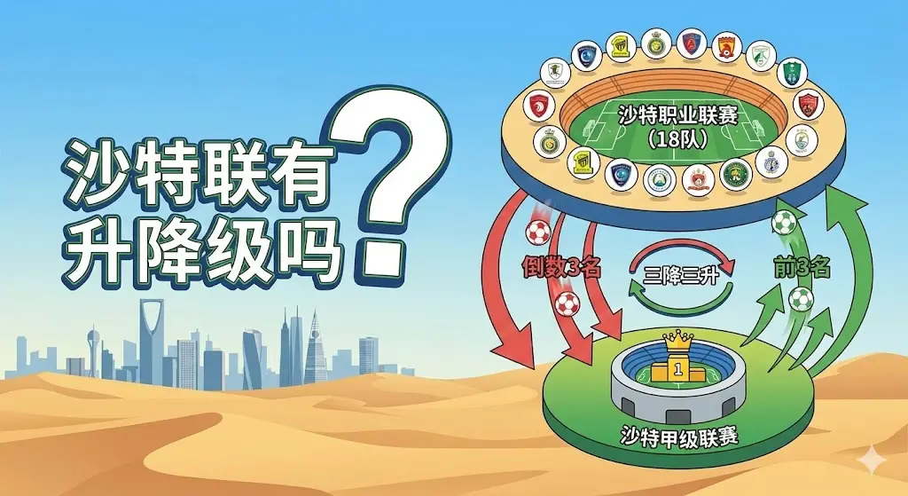 揭秘沙特联赛制：沙特联有升降级吗？残酷的“三升三降”规则详解