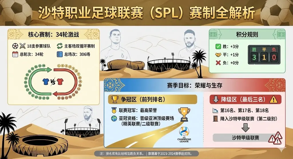 沙特联赛赛制全解析：单赛季34轮激战，豪门争霸谁主沉浮？