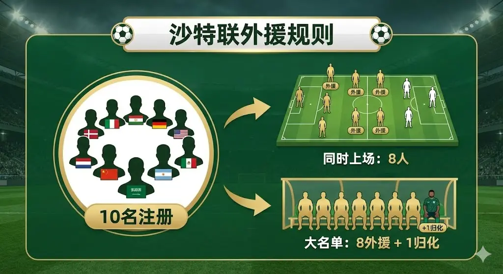 沙特联外援上场人数,沙特联外援政策,沙特职业联赛外援名额,沙特联外援注册,沙特联外援规则,沙特联大名单外援