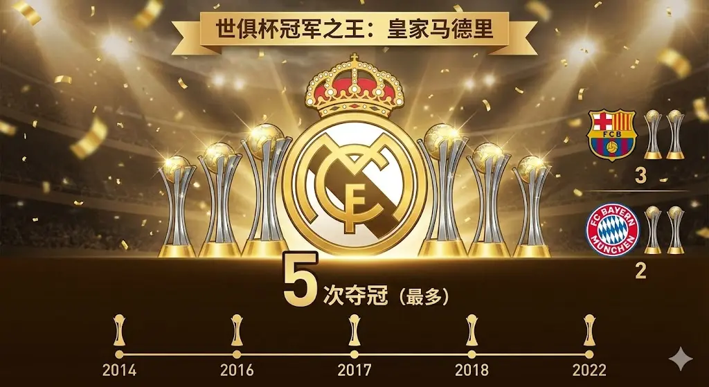 世俱杯冠军最多的俱乐部是谁