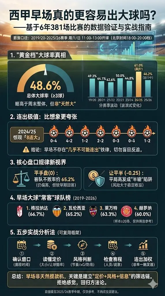 西甲早场真的更容易出大球吗？——基于6年381场比赛的数据验证与实战指南