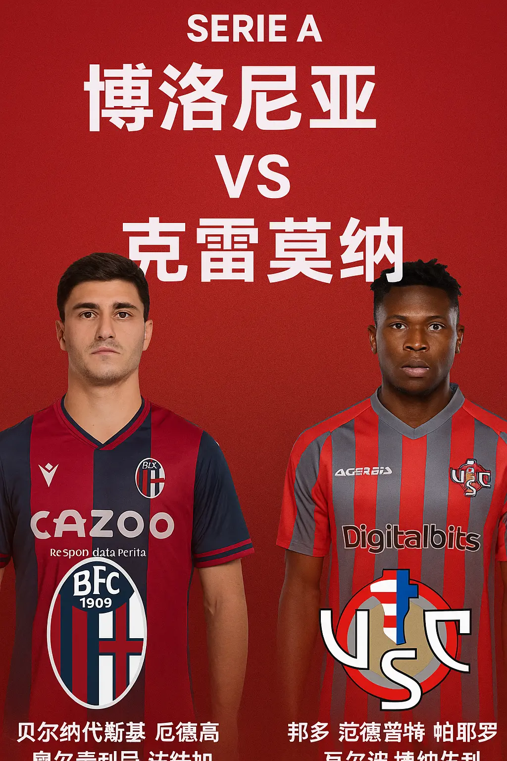 意甲联赛推荐｜博洛尼亚 vs 克雷莫纳主场火力占优，红蓝军团力争延续不败走势