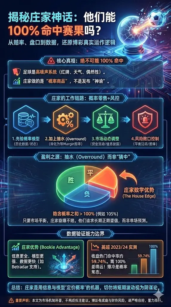 庄家能 100% 命中赛果吗?从赔率、盘口到数据公司,揭秘足球博彩的真实运作逻辑