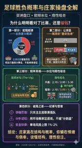 足球胜负概率与庄家操盘全解：亚洲盘口、欧赔水位、让球胜平负的概率结构与"隐性组合"