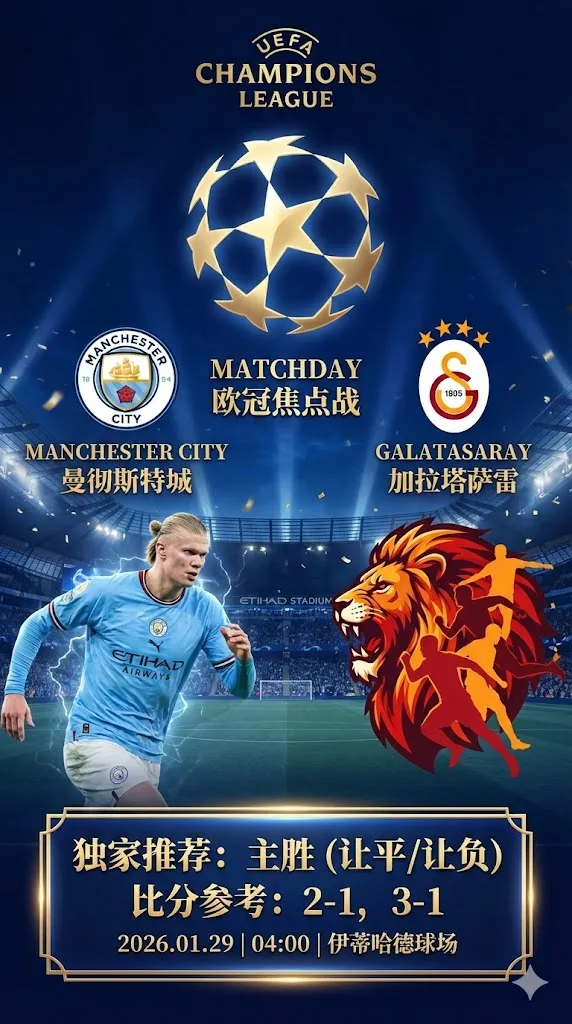曼城 VS 加拉塔萨雷：豪门底蕴无惧伤病潮，伊蒂哈德球场严阵以待