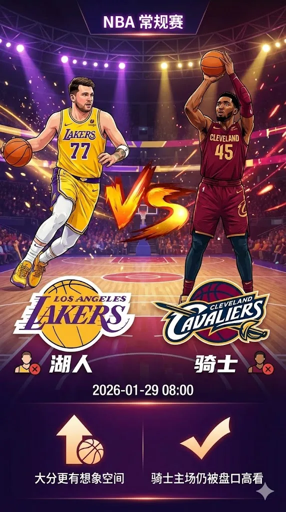 NBA常规赛 湖人VS骑士 骑士主场仍被盘口高看 伤停结构让大分更有想象空间