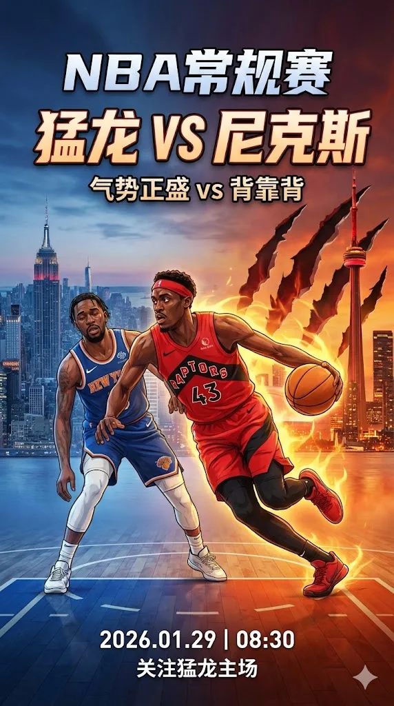 NBA常规赛 尼克斯 vs 猛龙 | 猛龙力克强敌士气正盛 尼克斯背靠背恐难招架
