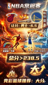 NBA常规赛 热火 vs 勇士 勇士主场三分火力延续 热火联盟第一节奏加持更偏大分