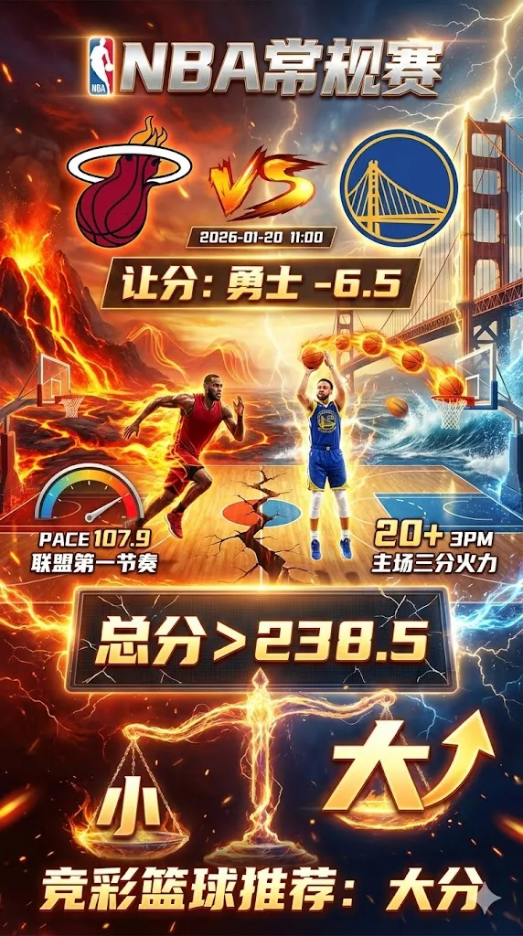 NBA常规赛 热火 vs 勇士 勇士主场三分火力延续 热火联盟第一节奏加持更偏大分
