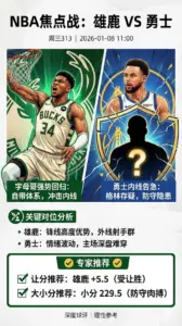 NBA焦点前瞻：雄鹿 vs 勇士｜字母哥自带体系回归，勇士内线隐患下，深盘难穿