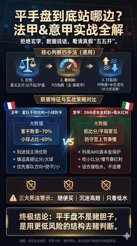 平手盘到底站哪边？法甲和意甲主客优势+水位升降实战全解