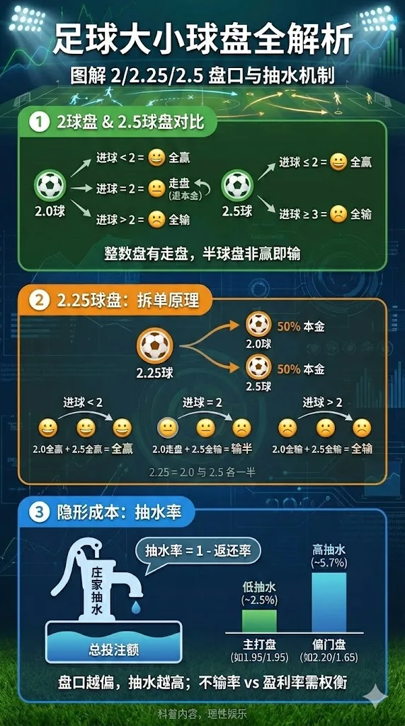 足球大小球盘全解析到走盘与抽水率结合欧洲杯世界杯欧冠英超与中超真实比赛的赔率数据复盘