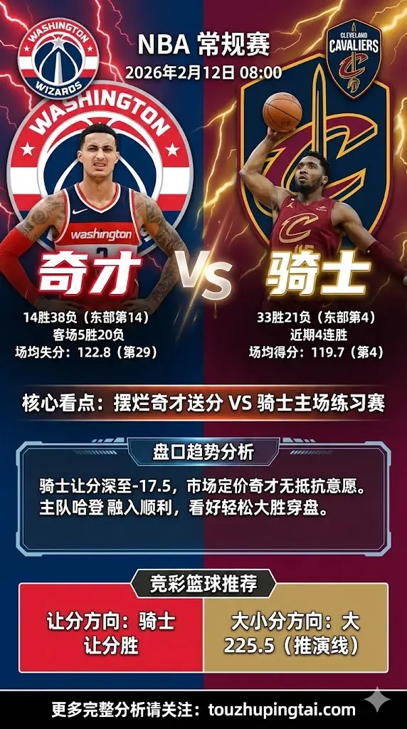 NBA常规赛 奇才 vs 骑士 摆烂无底线 骑士主场演“练习赛”仍可轻取