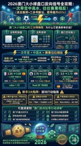 2026澳门大小球盘口反向信号全攻略：一次早变中高水，往往赛果相反！