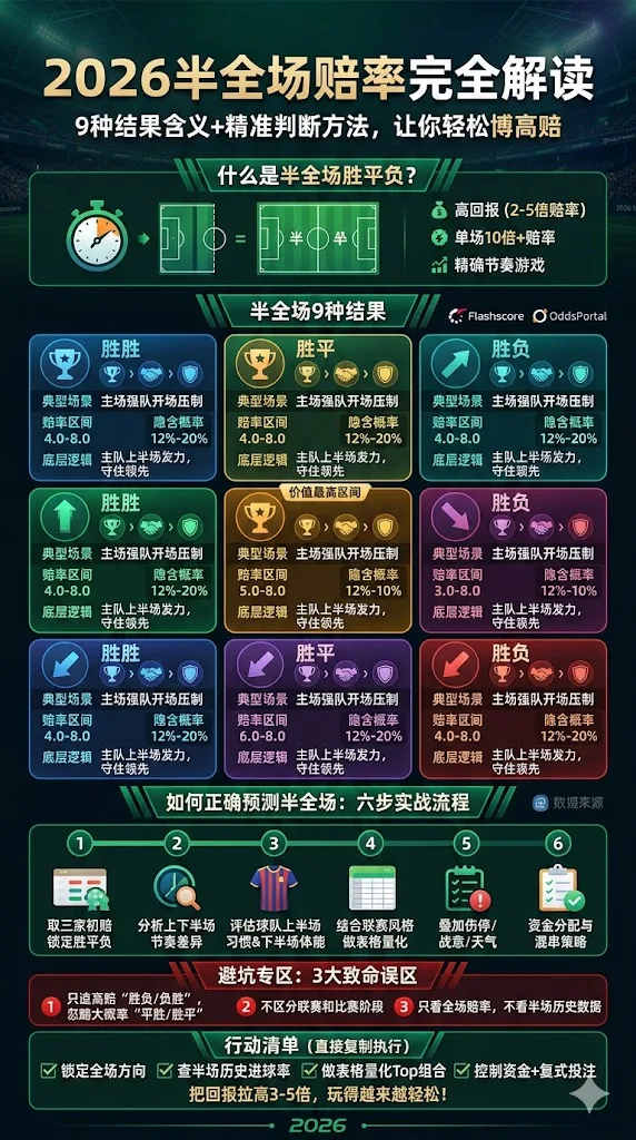 2026半全场赔率完全解读：9种结果含义+精准判断方法，让你轻松博高赔