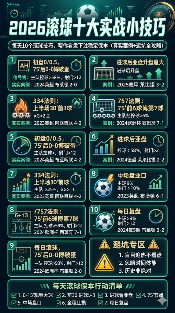 2026滚球十大实战小技巧：每天10个滚球技巧，帮你看盘下注稳定保本