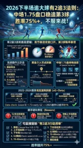 2026下半场追大球有2追3法则：中场1.75盘口稳追第3球，胜率75%+，不服来战！