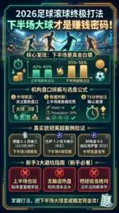 2026足球滚球终极打法：下半场大球才是赚钱密码！机构盘口拆解+真实欧冠英超案例+3大避坑指南