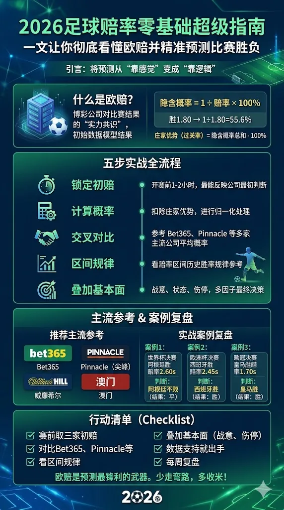 2026足球赔率零基础超级指南：一文让你彻底看懂欧赔并精准预测比赛胜负