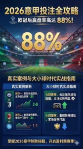 2026意甲投注全攻略 欧冠后赢盘率88%真实案例与大小球时代实战指南