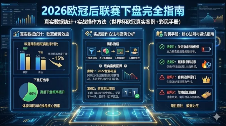 2026欧冠后联赛下盘完全指南：真实数据统计+实战操作方法（世界杯欧冠真实案例+彩民手册）