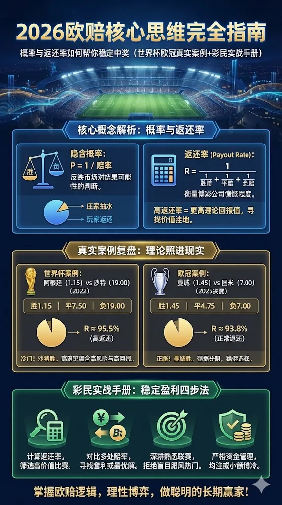 2026欧赔核心思维完全指南：概率与返还率如何帮你稳定中奖（世界杯欧冠真实案例+彩民实战手册）