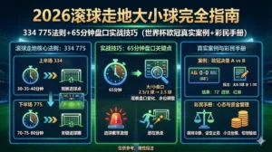 2026滚球走地大小球完全指南：334 775法则+65分钟盘口实战技巧（世界杯欧冠真实案例+彩民手册）