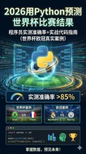 2026用Python预测世界杯比赛结果：程序员实测准确率+实战代码指南（世界杯欧冠真实案例）