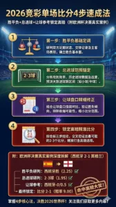 2026竞彩单场比分4步速成法：胜平负+总进球+让球参考锁定高赔（附欧洲杯决赛真实案例）