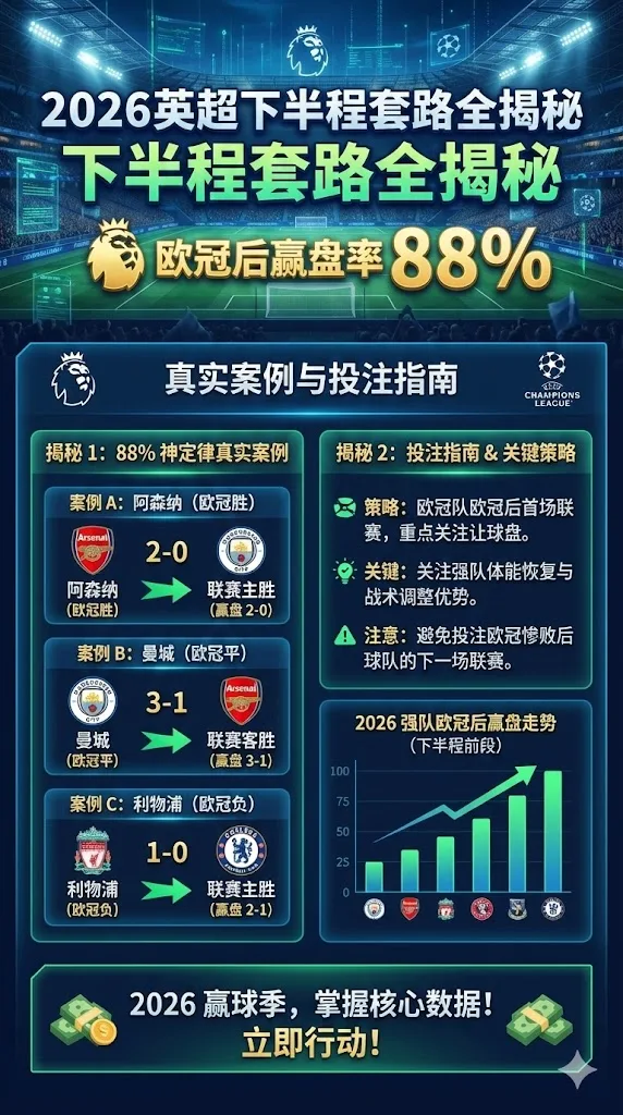 2026英超下半程套路全揭秘 欧冠后赢盘率88%真实案例与投注指南