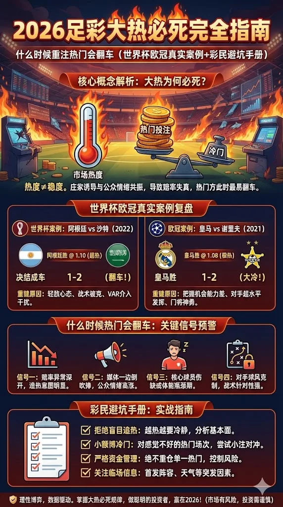 2026足彩大热必死完全指南：什么时候重注热门会翻车（世界杯欧冠真实案例+彩民避坑手册）