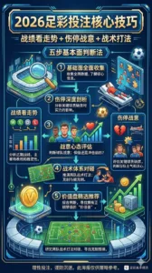 2026足彩投注核心技巧：战绩看走势 + 伤停战意 + 战术打法，五步基本面判断法让你稳赢价值盘